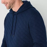 St. John's Bay Quilted Mens Long Sleeve Hoodie