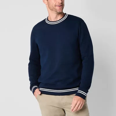 St. John's Bay Fleece Mens Crew Neck Long Sleeve Sweatshirt