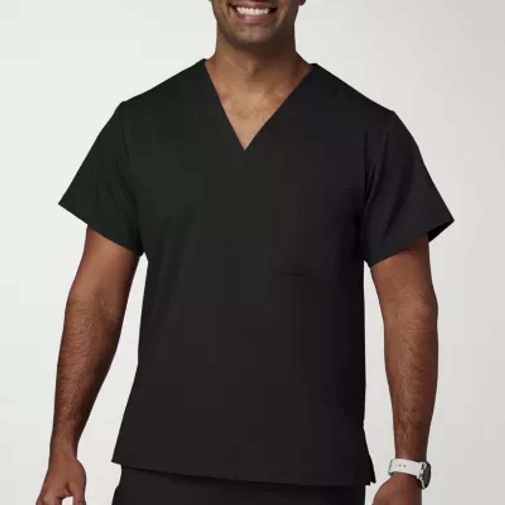 Meta 15202 Mens V Neck Stretch Fabric Short Sleeve Scrub Top