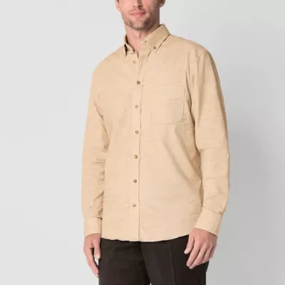 Stafford Mens Regular Fit Long Sleeve Corduroy Button-Down Shirt