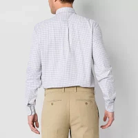 Stafford Mens Regular Fit Long Sleeve Grid Button-Down Shirt