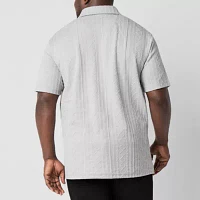 Shaquille O'Neal XLG Cable Knit Big and Tall Mens Regular Fit Short Sleeve Polo Shirt