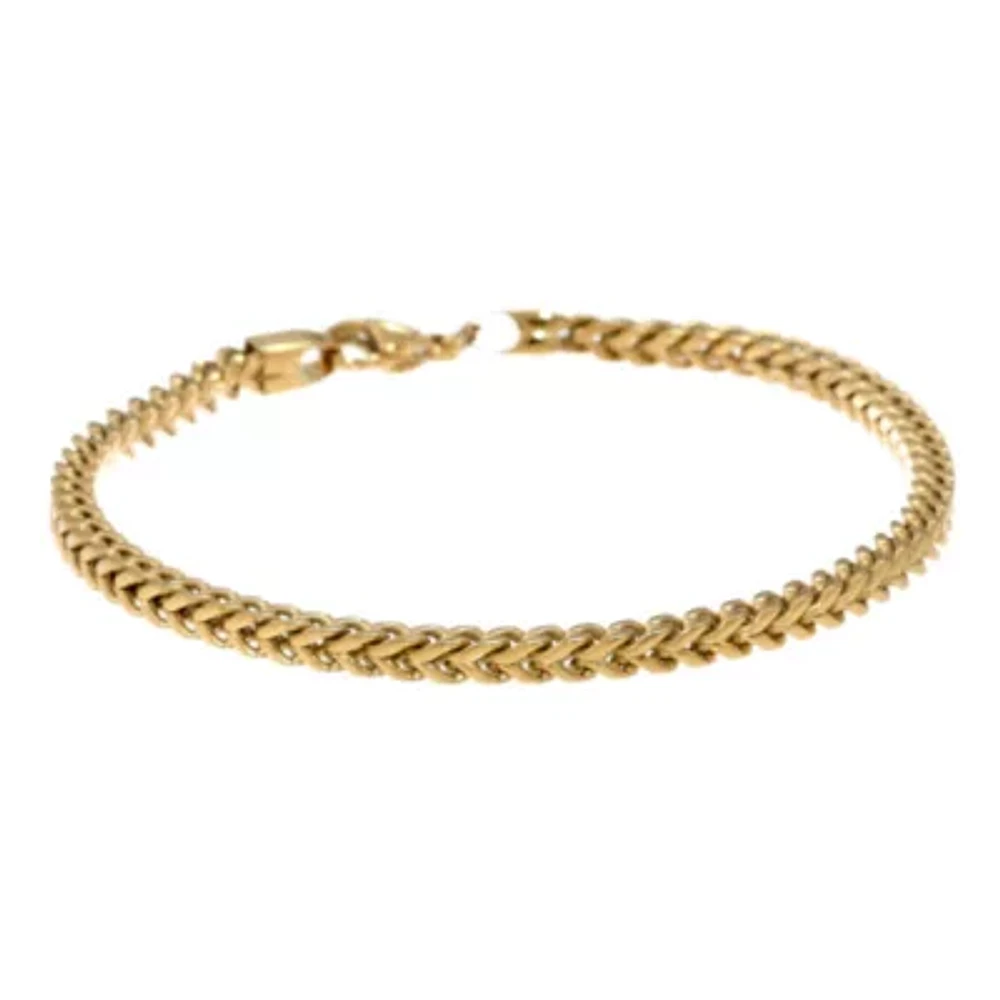 Mens Stainless Steel & Gold-Tone IP 9" 5mm Foxtail Bracelet