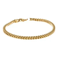 Mens Stainless Steel & Gold-Tone IP 9" 5mm Foxtail Bracelet