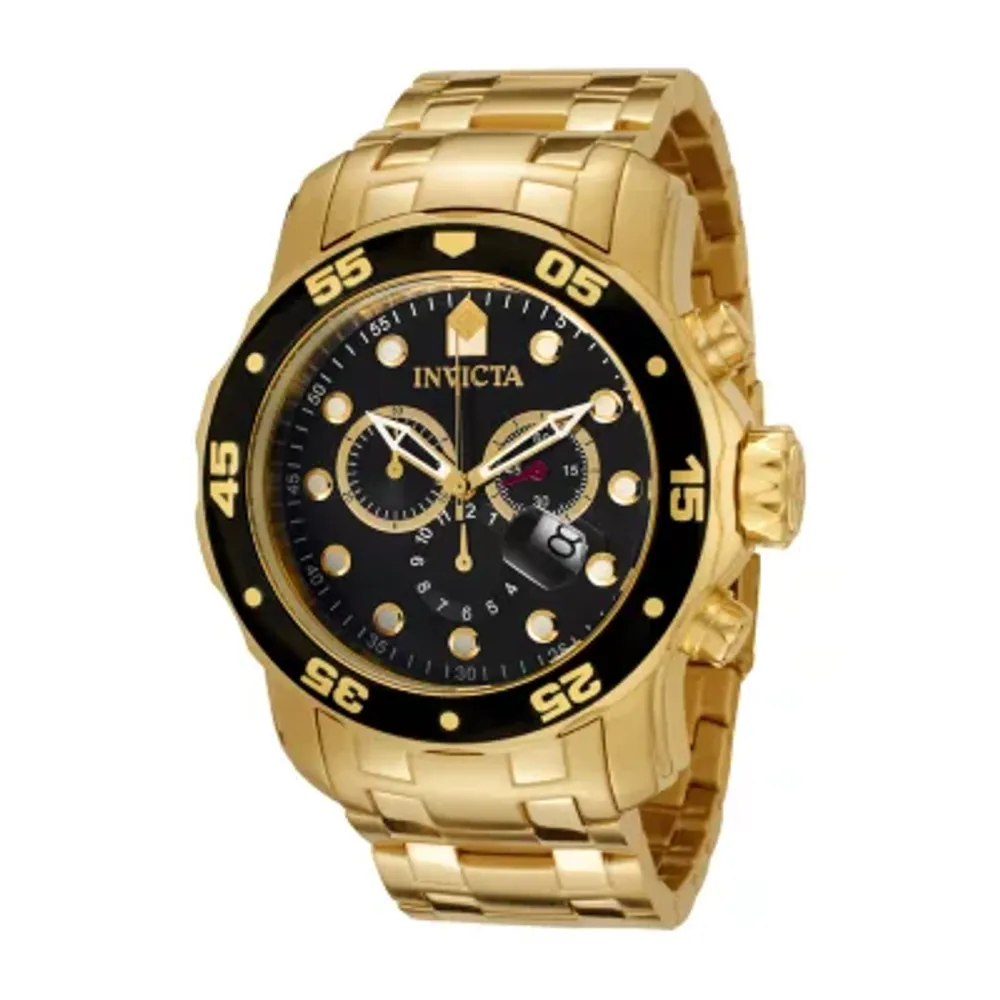 Invicta Pro Diver Mens Gold Tone Stainless Steel Bracelet Watch 0072