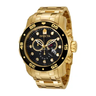 Invicta Pro Diver Mens Gold Tone Stainless Steel Bracelet Watch 0072