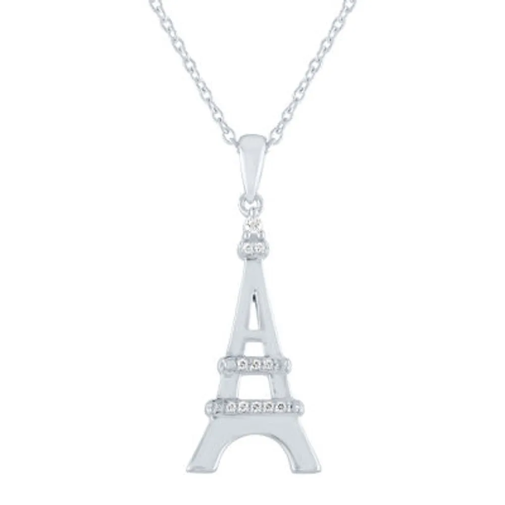Diamond Accent "Explorer" Womens Diamond Accent Natural White Diamond Sterling Silver Pendant Necklaces