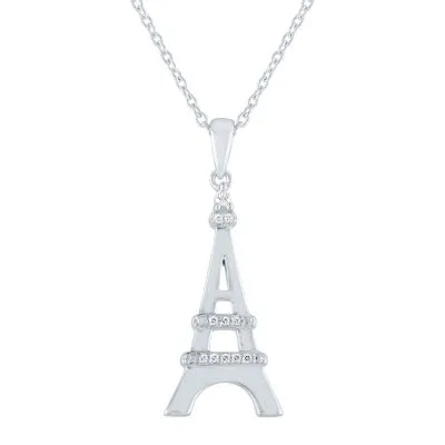 Diamond Accent "Explorer" Womens Diamond Accent Natural White Diamond Sterling Silver Pendant Necklace