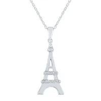 Diamond Accent "Explorer" Womens Diamond Accent Natural White Diamond Sterling Silver Pendant Necklace