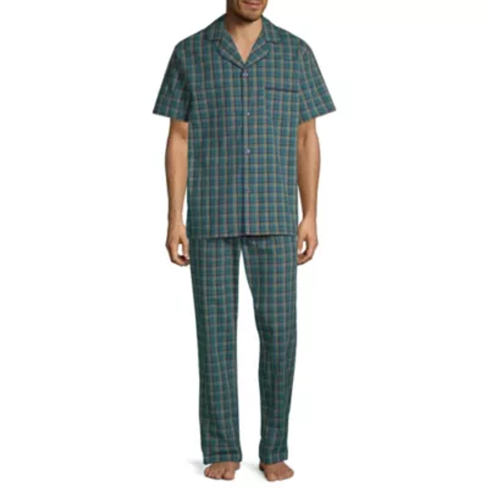 Stafford Mens Short Sleeve Pant Pajama Set