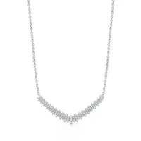 Womens 1 CT. T.W. Natural White Diamond 10K White Gold Chevron Necklaces