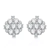 1 CT. T.W. Natural White Diamond 10K White Gold 10.1mm Stud Earrings