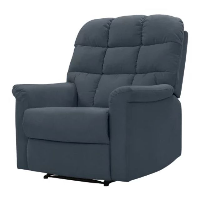 ProLounger Plush Low-Pile Velour Tufted Back Extra Large Wall Hugger Reclining Chair - Smoke Gray