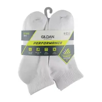 Gildan 12 Pair Quarter Socks Mens