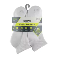 Gildan 12 Pair Quarter Ankle Socks Mens