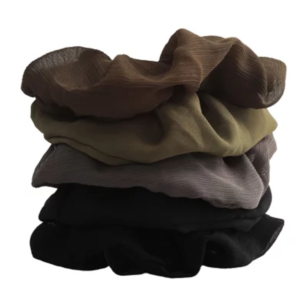 Kitsch Crepe Scrunchies 5pc Terra Cotta