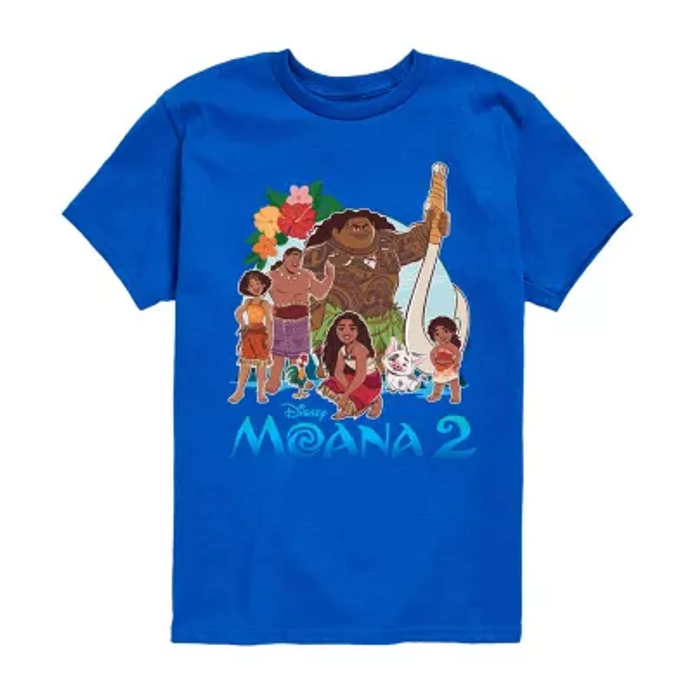 Disney Collection Little & Big Boys Crew Neck Short Sleeve Moana Graphic T-Shirt