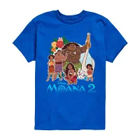 Disney Collection Little & Big Boys Crew Neck Short Sleeve Moana Graphic T-Shirt