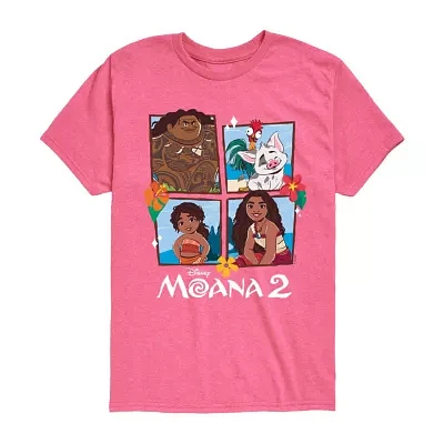 Disney Collection Little & Big Girls Crew Neck Short Sleeve Moana Graphic T-Shirt