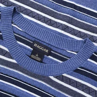 Haggar® Men's Stripe Ribbed Crewneck Sweater