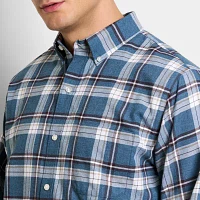 Van Heusen Mens Regular Fit Long Sleeve Plaid Button-Down Shirt