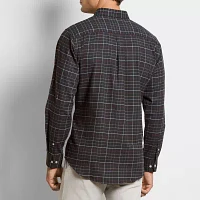 Van Heusen Mens Regular Fit Long Sleeve Plaid Button-Down Shirt