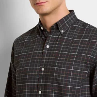 Van Heusen Mens Regular Fit Long Sleeve Plaid Button-Down Shirt