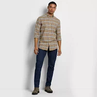 Van Heusen Mens Regular Fit Long Sleeve Plaid Button-Down Shirt