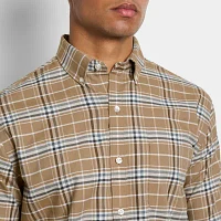 Van Heusen Mens Regular Fit Long Sleeve Plaid Button-Down Shirt