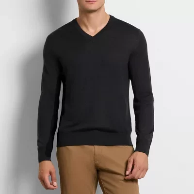 Van Heusen Mens V Neck Long Sleeve Pullover Sweater