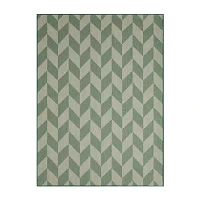 Nicole Miller Country Calla Herringbone Washable Outdoor Rectangular Area Rug