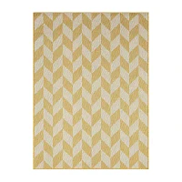 Nicole Miller Country Calla Herringbone Washable Outdoor Rectangular Area Rug