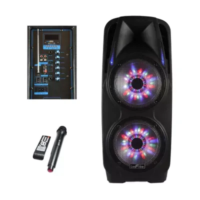 BeFree Sound 2x10 Inch Woofer Portable Bluetooth Powered PA Party Speaker