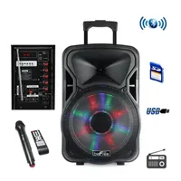 beFree Sound 15 Inch Bluetooth Rechargeable Party Speaker With Illuminating Lights