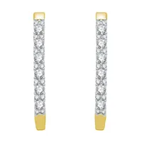 H-I / I1) 1/2 CT. T.W. Lab Grown White Diamond 10K Gold 22.4mm Hoop Earrings