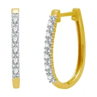 H-I / I1) 1/2 CT. T.W. Lab Grown White Diamond 10K Gold 22.4mm Hoop Earrings