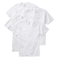 Stafford Heavyweight Mens 4 Pack Short Sleeve V Neck T-Shirt