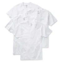 Stafford Heavyweight Mens 4 Pack Short Sleeve V Neck T-Shirt Big and Tall