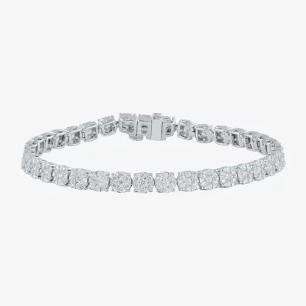 (H-I / I1) 4 CT. T.W. Lab Grown White Diamond 10K White Gold 7.25 Inch Tennis Bracelet