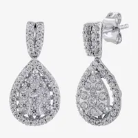 Diamond Blossom (H-I / I1) 1 CT. T.W. Lab Grown White Diamond 10K White Gold Pear Drop Earrings