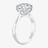 Womens 3 CT Lab Grown White Diamond 14K Gold Round Solitaire Engagement Ring