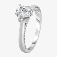 (I / I1) Womens 1 CT. T.W. Lab Grown White Diamond 10K or 14K Gold Pear Solitaire Engagement Ring