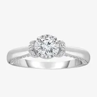 (I / I1) Womens 1 CT. T.W. Lab Grown White Diamond 10K or 14K Gold Round Solitaire Engagement Ring