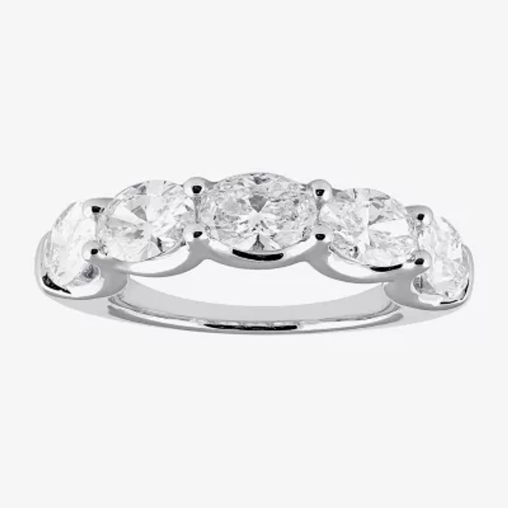 G / Vs2) CT. T.W. Lab Grown White Diamond 14K Gold 5-Stone Anniversary Band