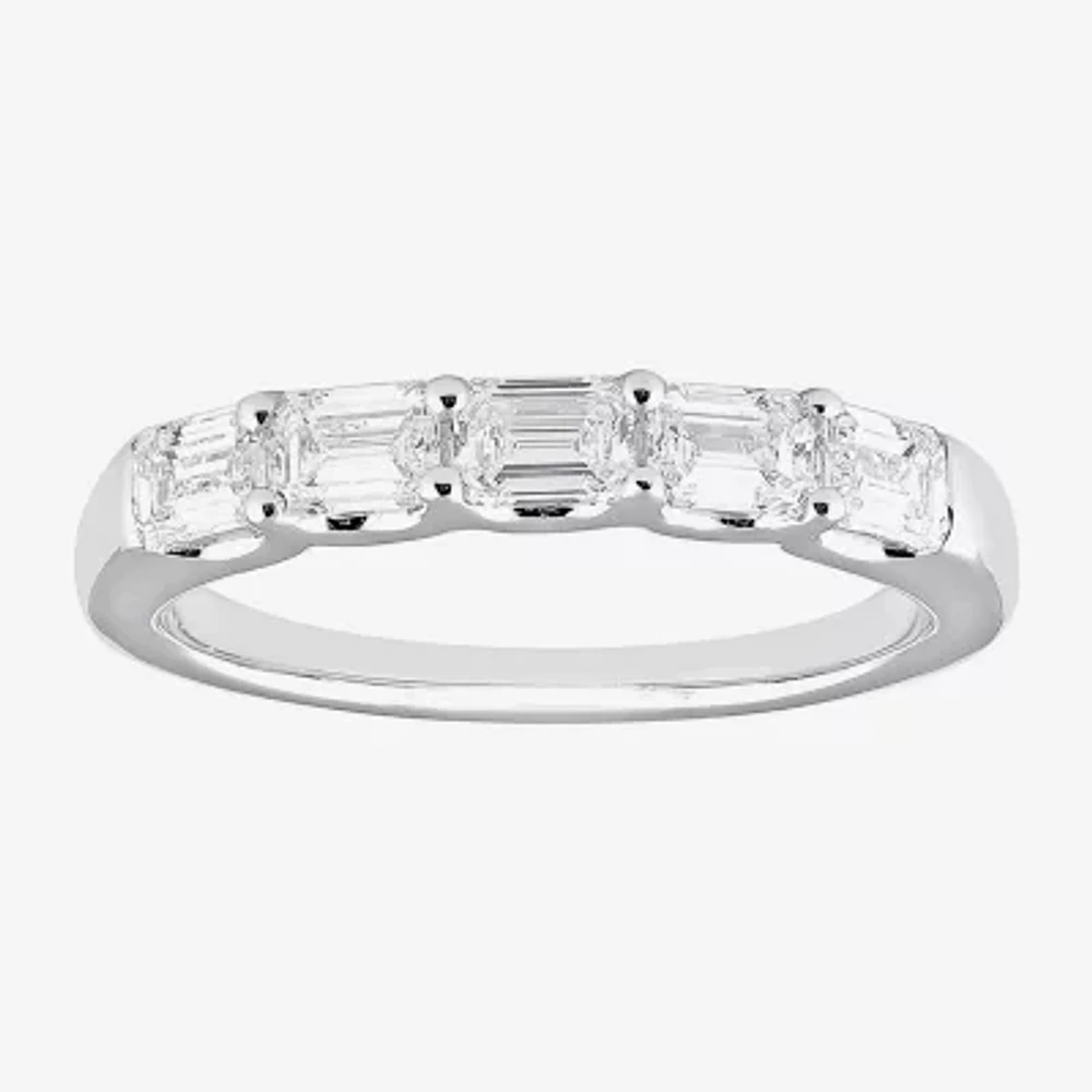 (G / Vs2) 1 CT. T.W. Lab Grown White Diamond 14K Gold 5-Stone Anniversary Band