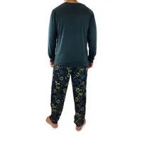 SmileyWorld Mens Crew Neck Long Sleeve 2-pc. Pant Pajama Set