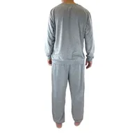 Mens Round Neck Long Sleeve 2-pc. Pant Pajama Set