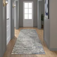 Madison Park Alexandria 2'7"x7' Cozy Shag Abstract Machine Woven Skid Resistant Indoor Rectangular Runner