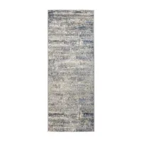 Madison Park Alexandria 2'7"x7' Cozy Shag Abstract Machine Woven Skid Resistant Indoor Rectangular Runner