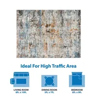 Madison Park Amelia Abstract Machine Woven Skid Resistant Indoor Rectangular Area Rug